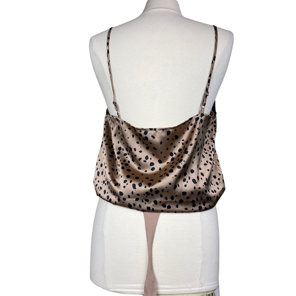 Abercrombie and Fitch Bodysuit Camisole Leopard and Black Lace Size Large - Picture 4 of 7